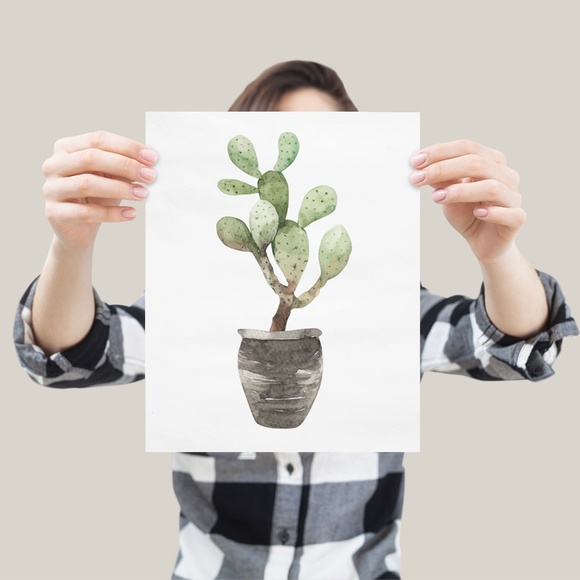 Wall Art Watercolor Cactus Plant Illustration Print Poster Unframed - Picture 3 of 9